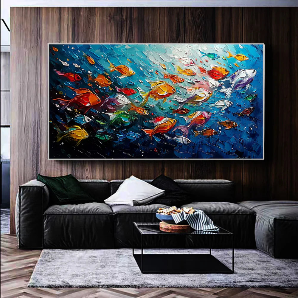 Colorful Abstract Textured Animal Canvas Art #DW024