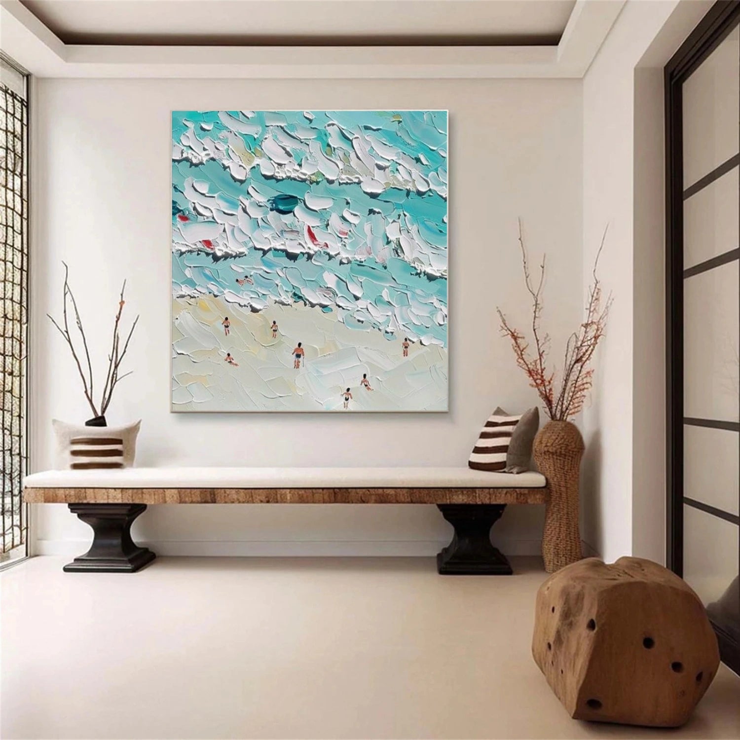 Swimming Sport Textured Canvas Painting #PB084