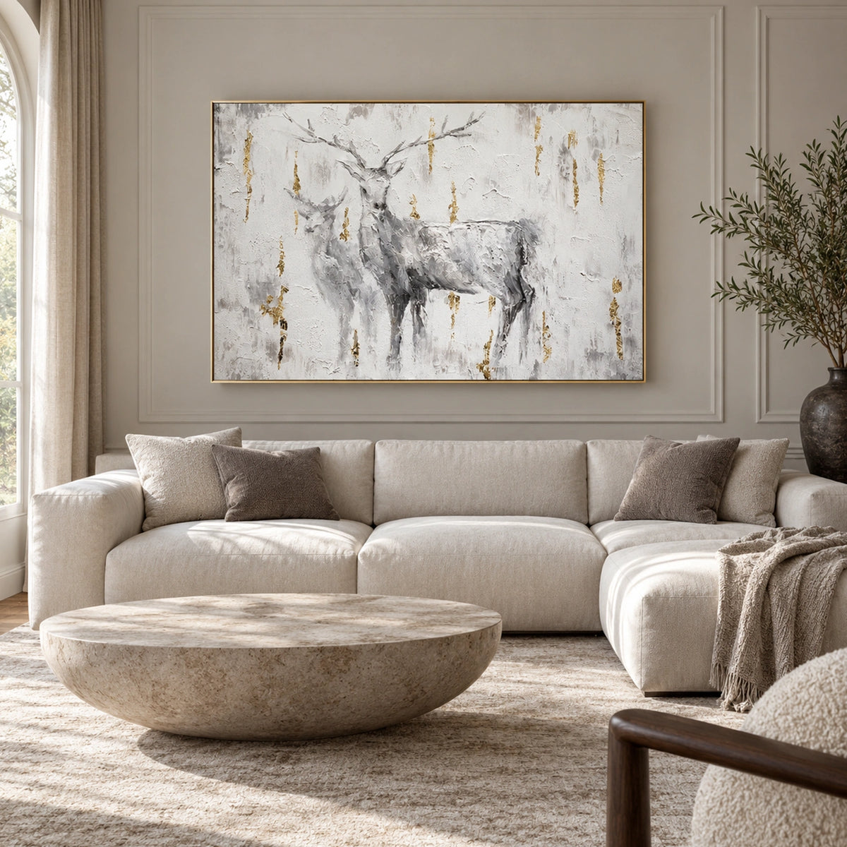 Abstract Animal Deer Canvas Art #DW171