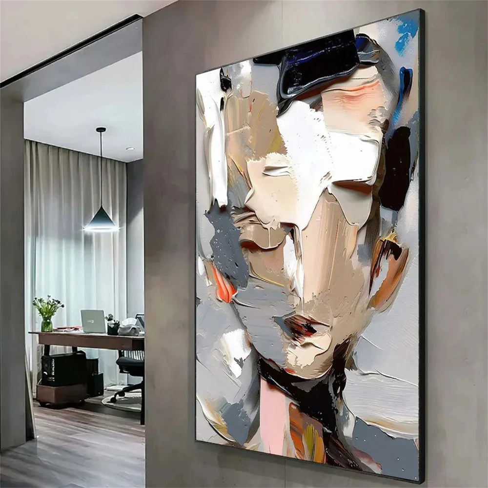 Abstract Portrait Textured Wall Art # LA013