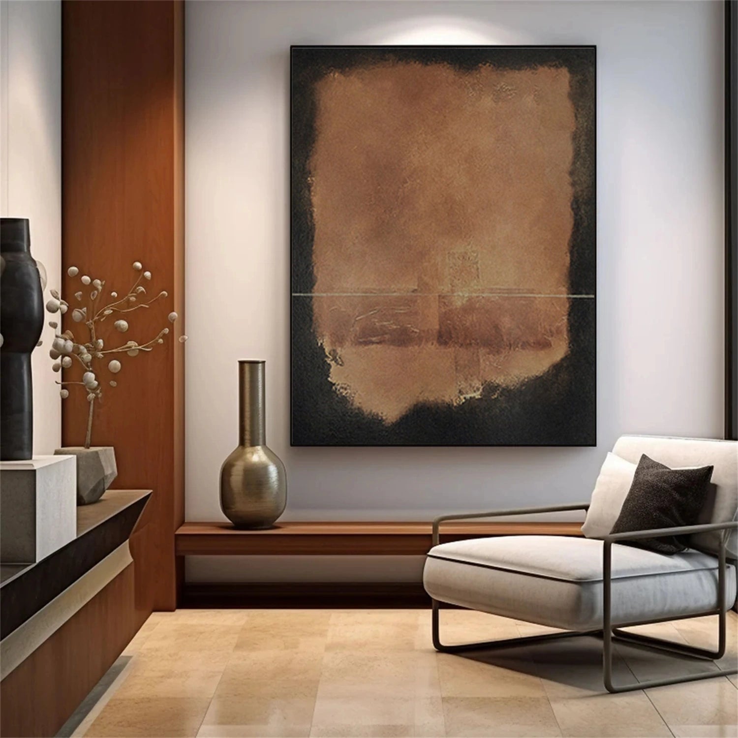Brown and Black Wabi Sabi Wall Art #VS207