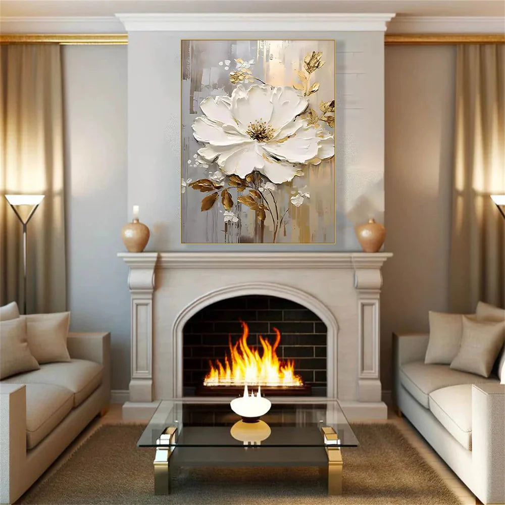 Abstract Flower And Tree Textured Canvas Art #MF011