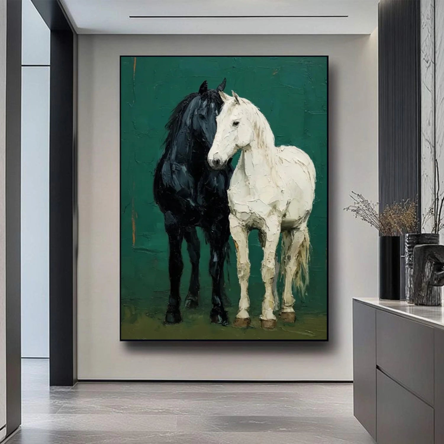 Abstract Animal Horse Canvas Art #DW133