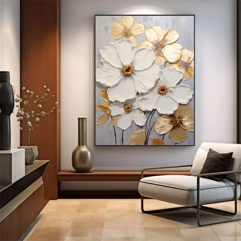 Abstract Flower And Tree Textured Canvas Art #MF012