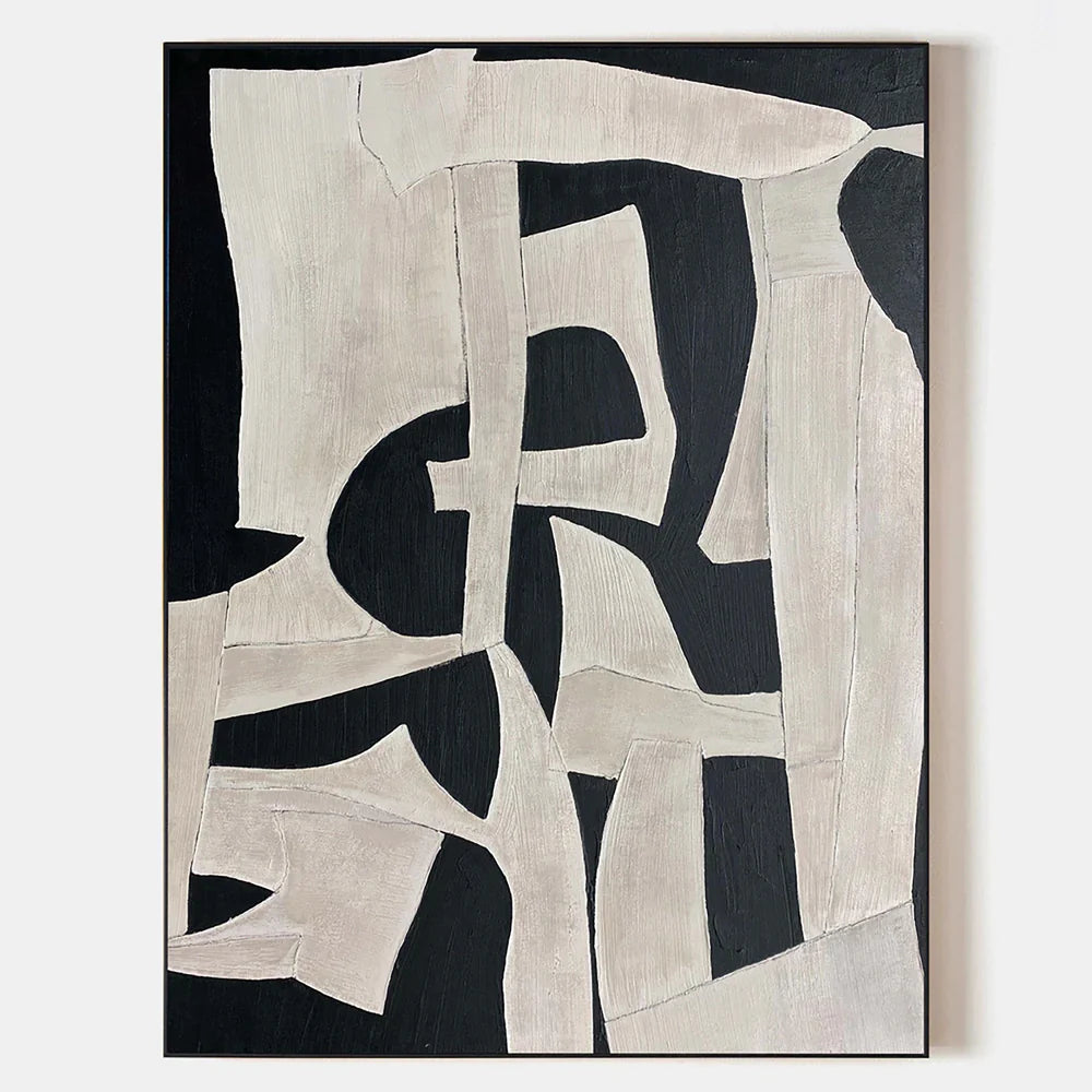 Black & Beige Wabi Sabi Textured Wall Art #VS023