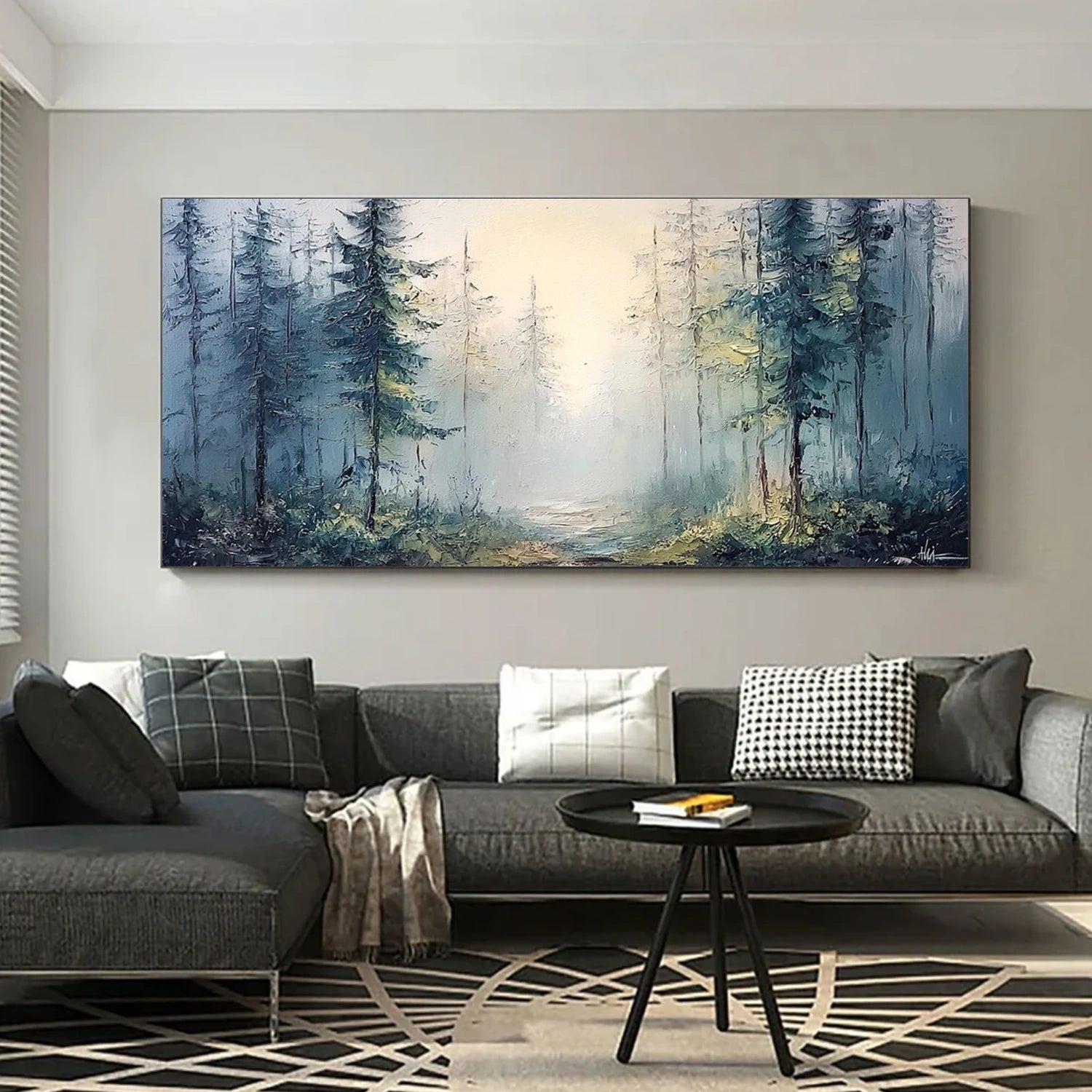 Abstract Flower And Tree Textured Canvas Art #MF134