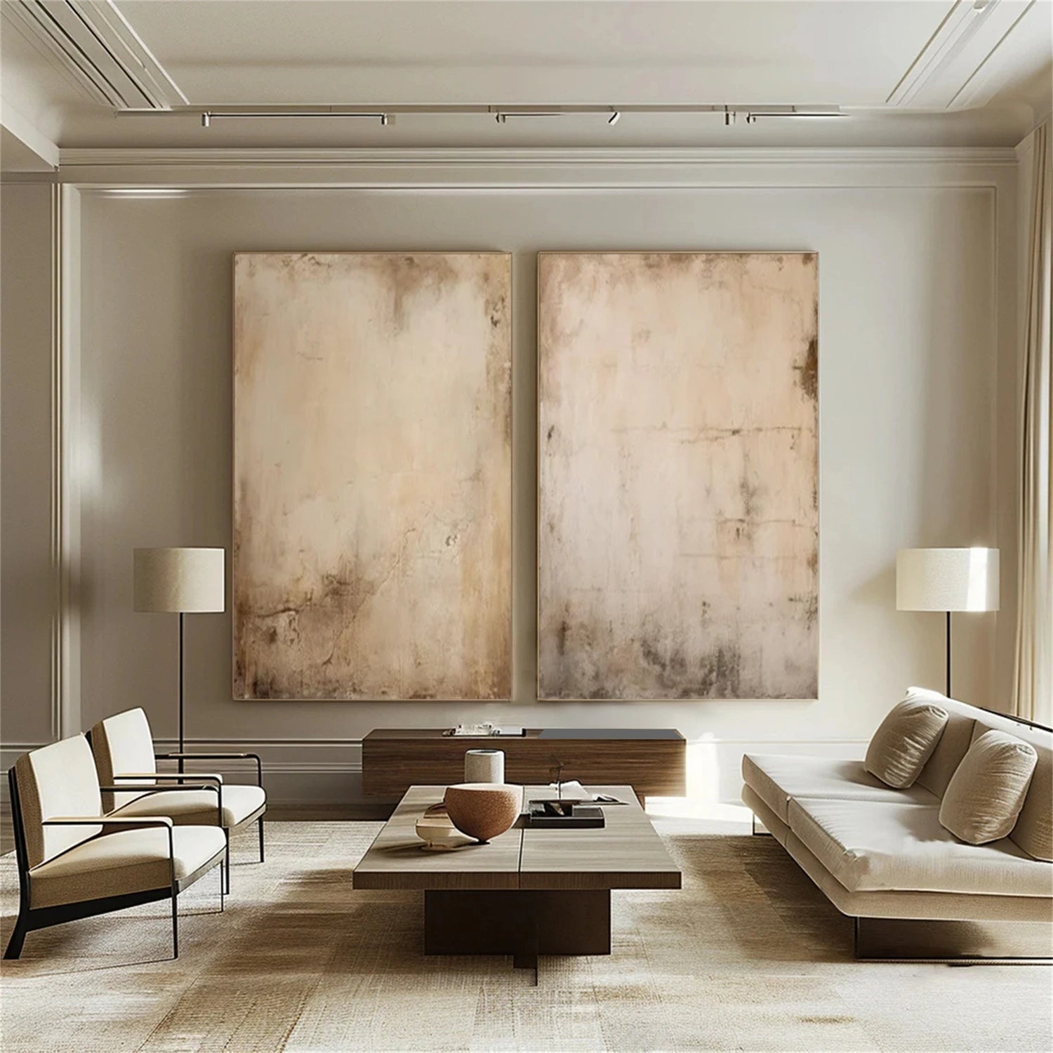 Beige and Brown Wabi Sabi Wall Art Set of 2 #VS156
