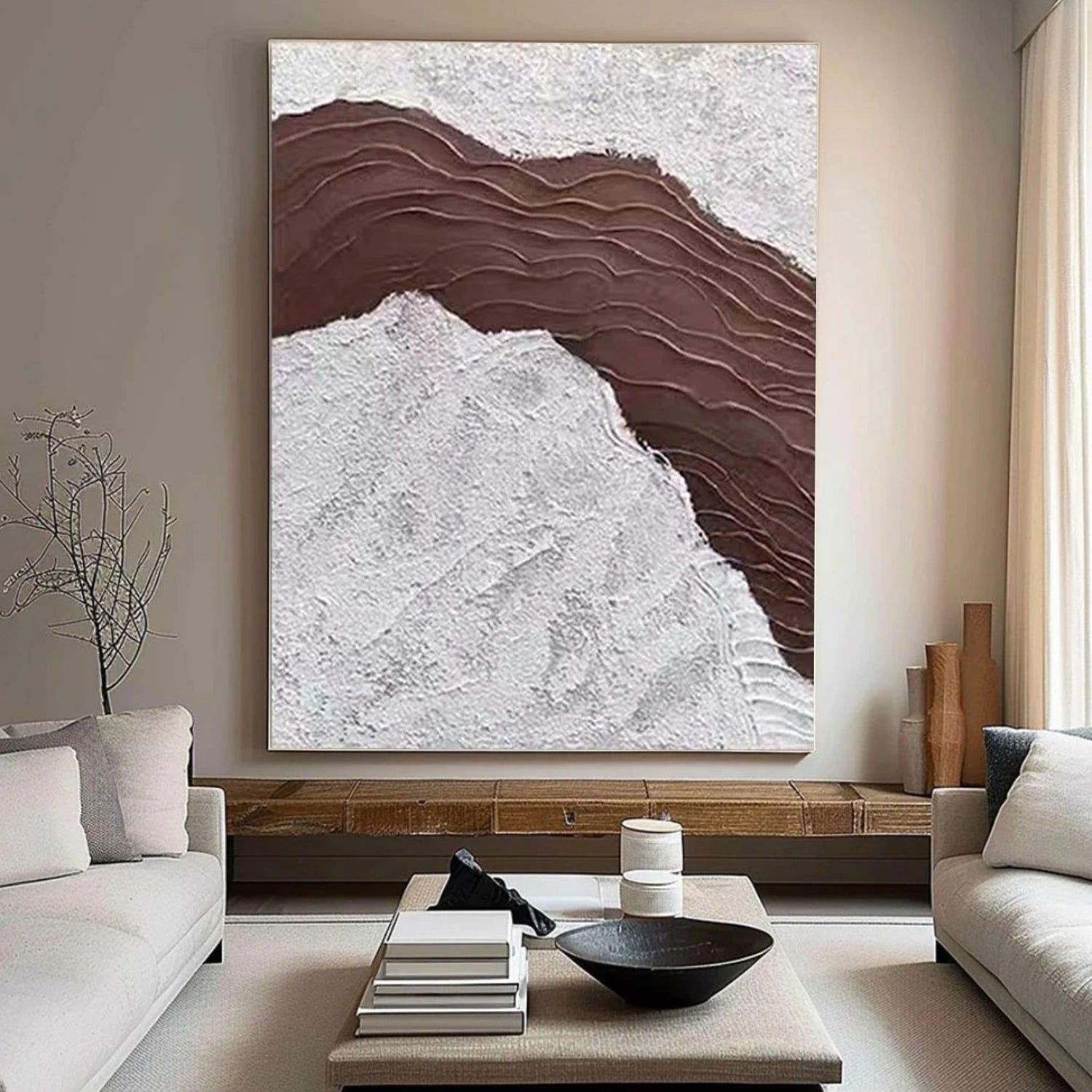Brown Minimalist Textured Canvas Art  #WM110