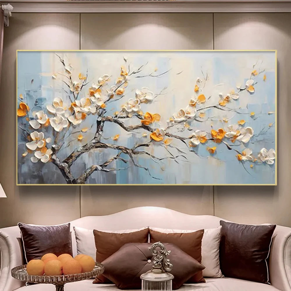 Abstract Flower And Tree Textured Canvas Art #MF010