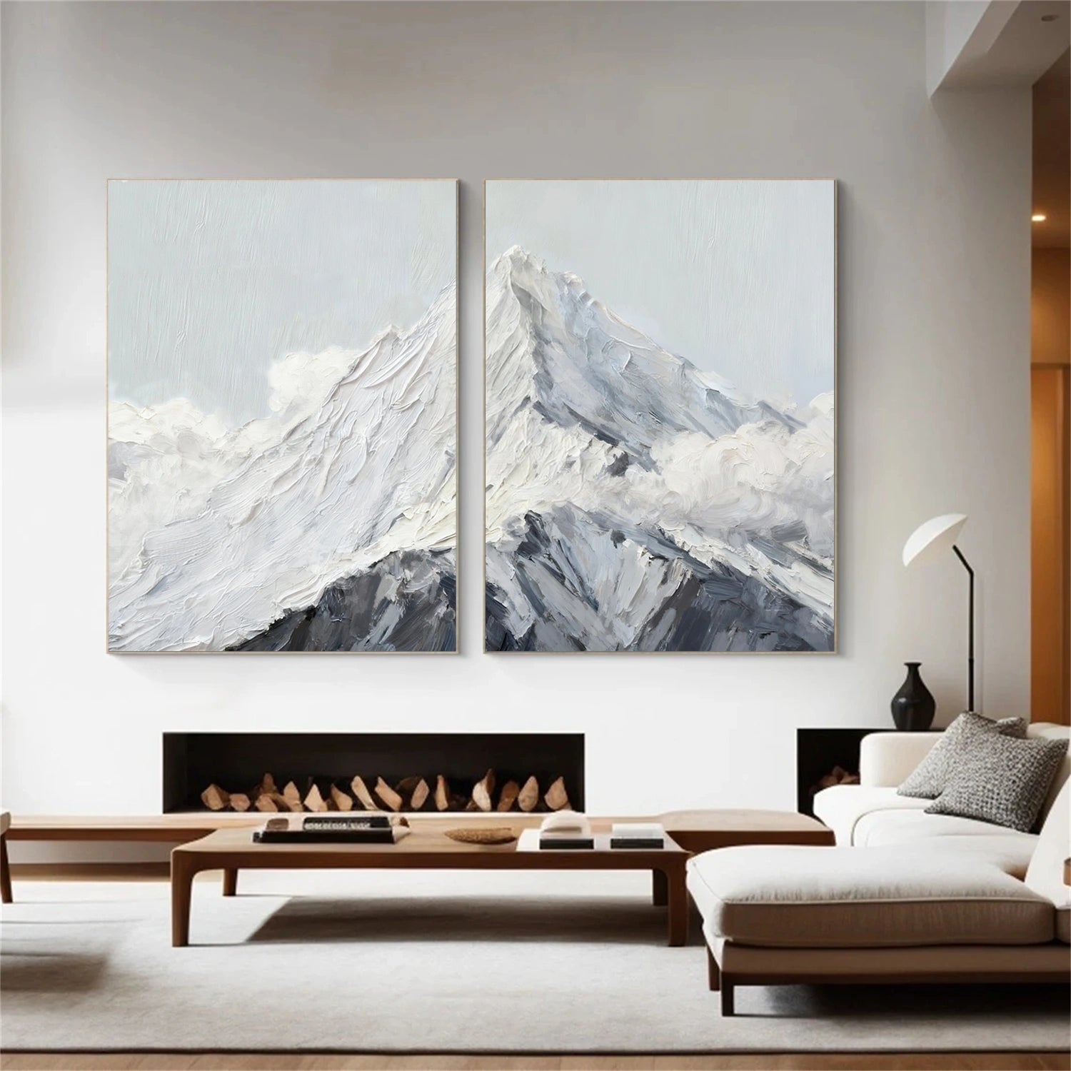 Minimalist Mountain Textured Canvas Art #BT060