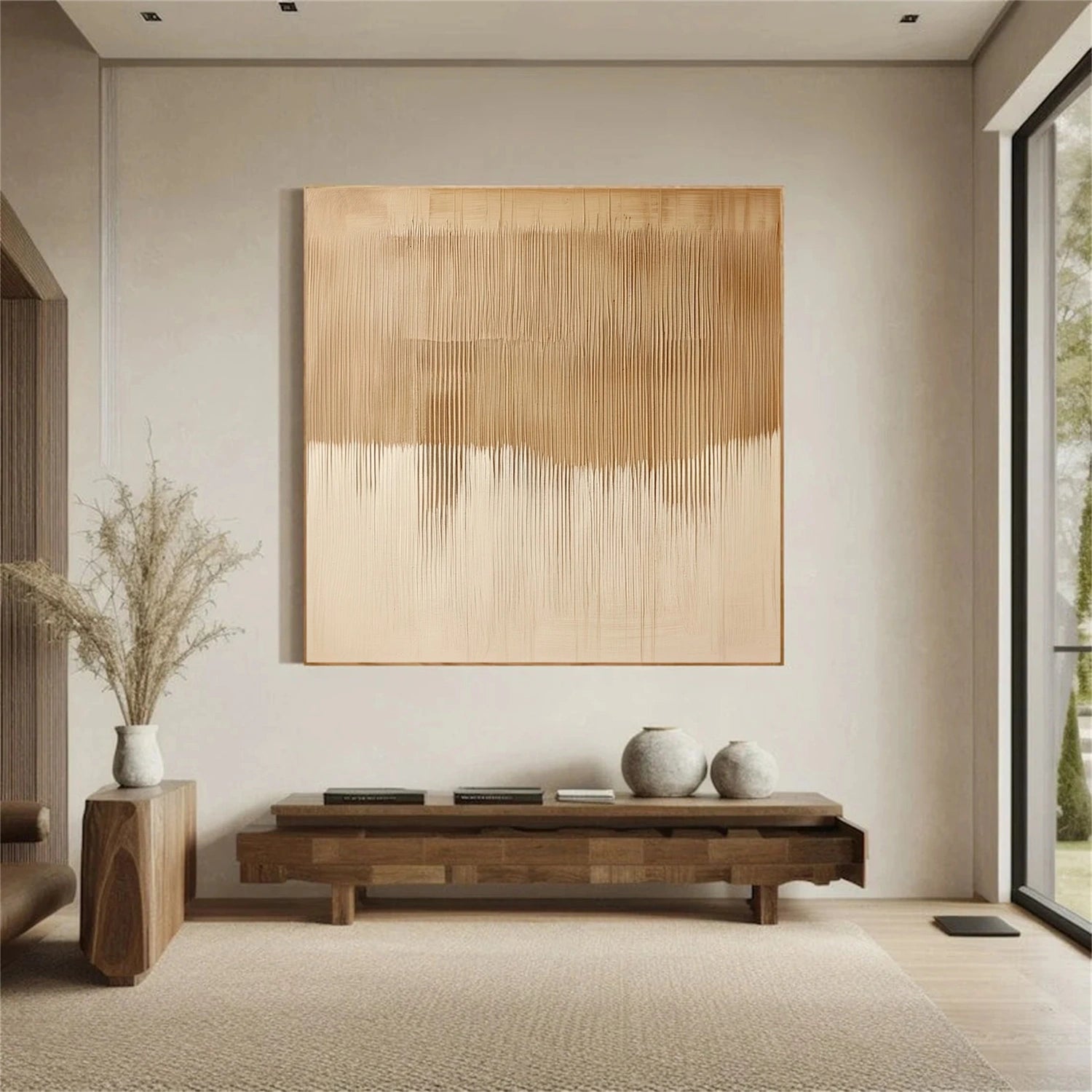 Brown and Beige Minimalist Canvas Art #WM153