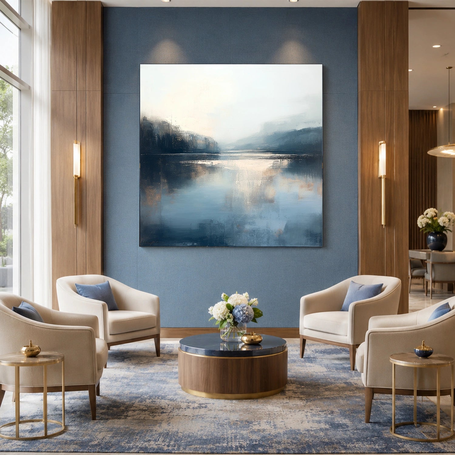Abstract Ocean And Sky Canvas Art #OC203