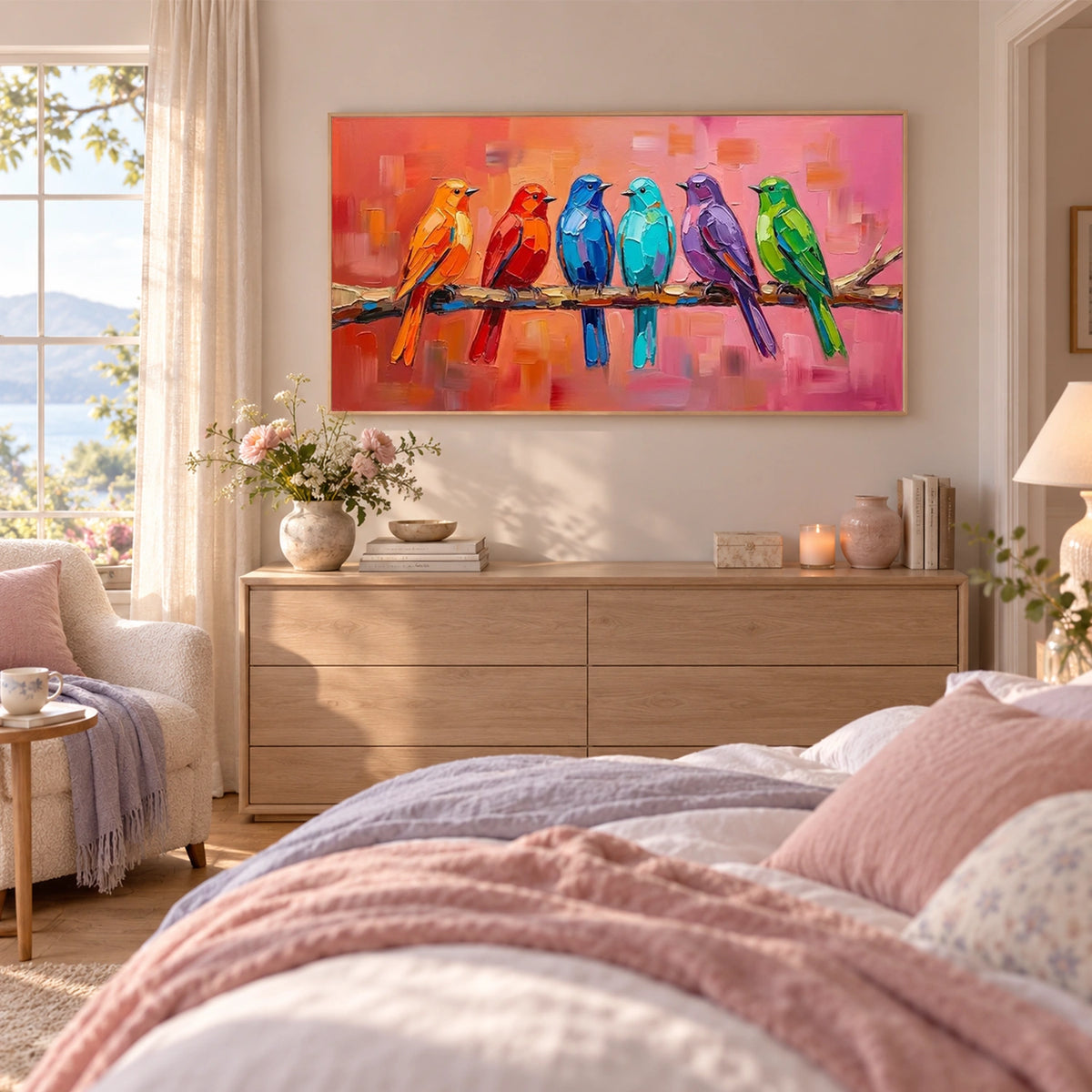 Abstract Animal Bird Textured Canvas Art #DW166