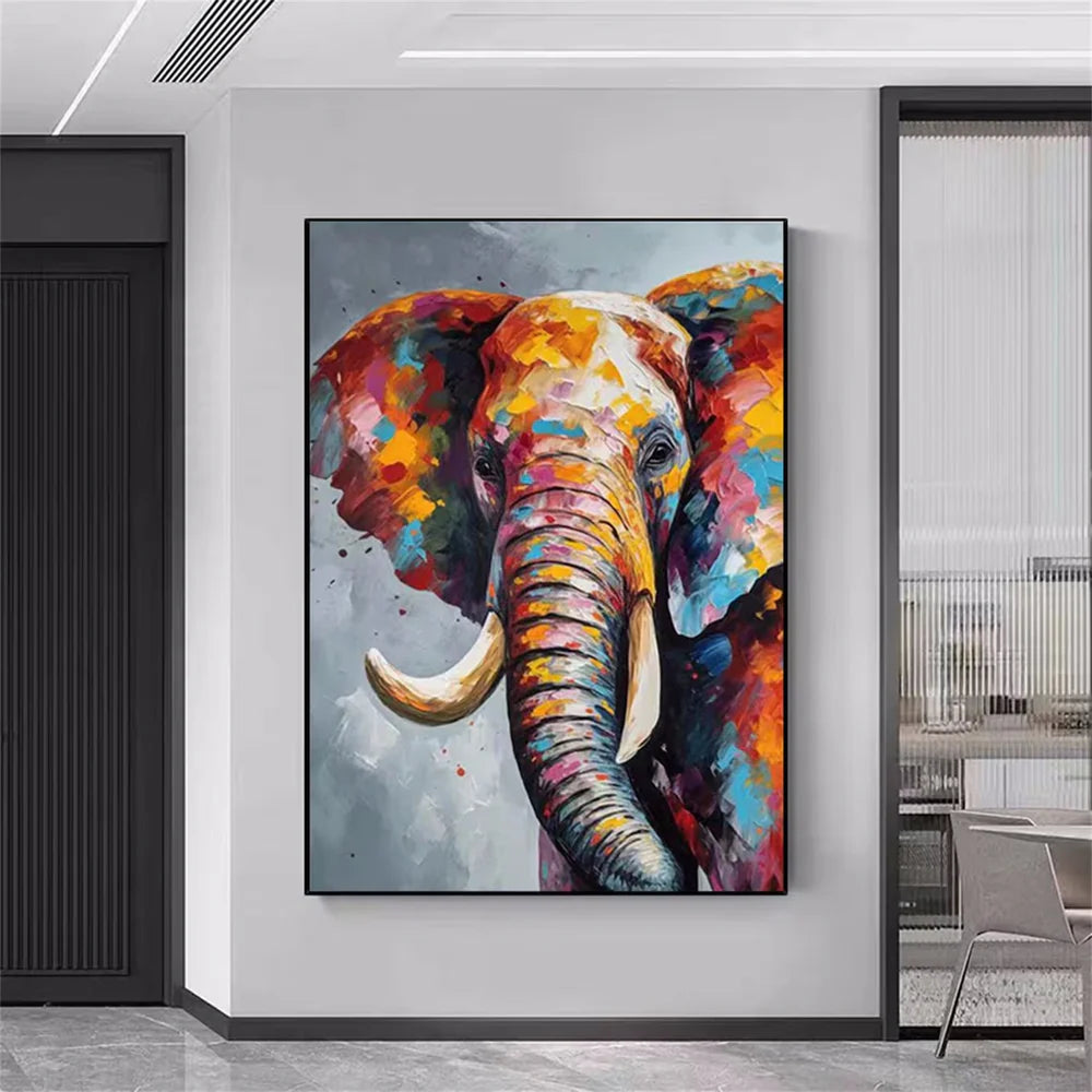 Colorful Abstract Animal Canvas Art #DW034