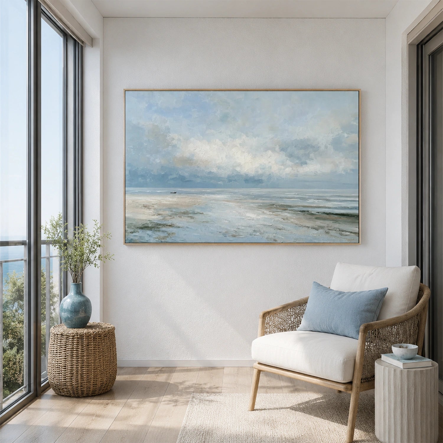 Abstract Ocean And Sky Canvas Art #OC210