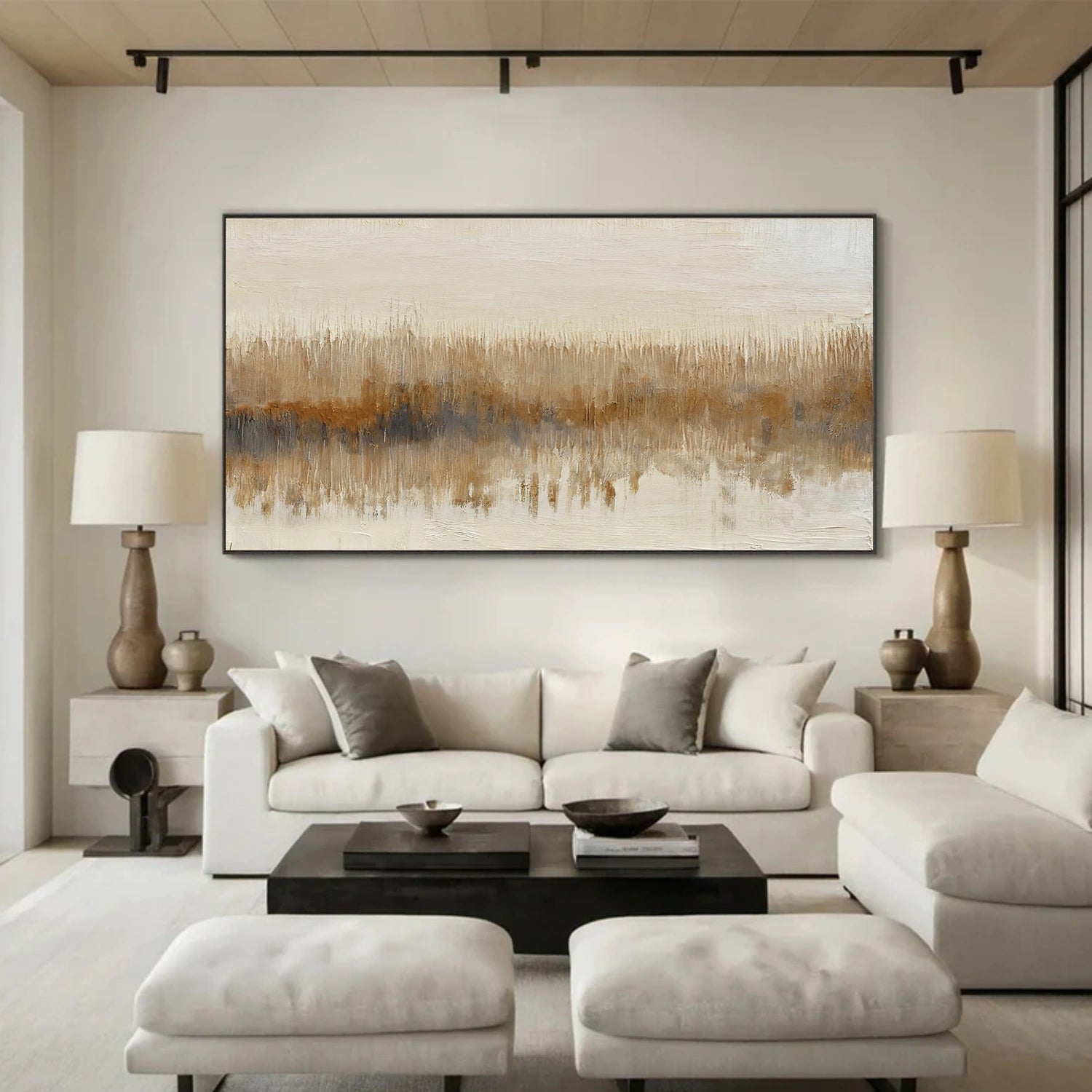 Beige and Brown Abstract Wall Art #VA203