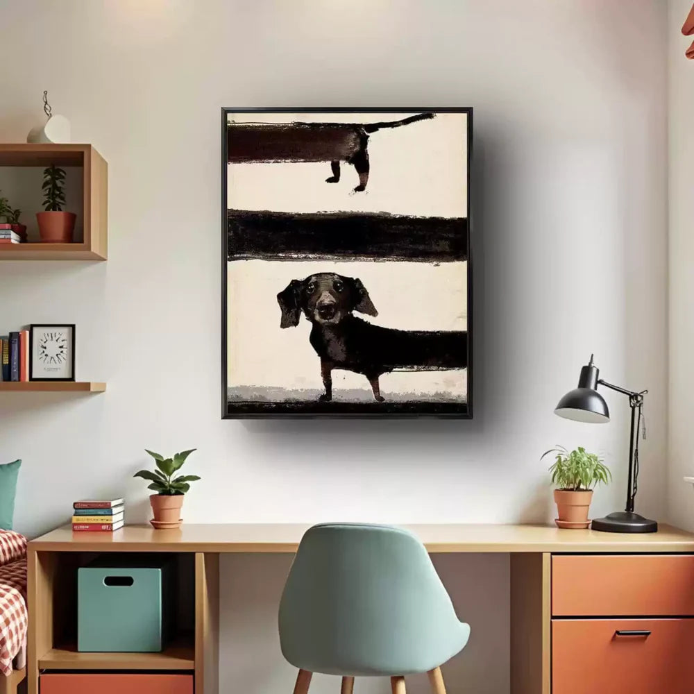 Abstract Animal Dog Canvas Art #DW031