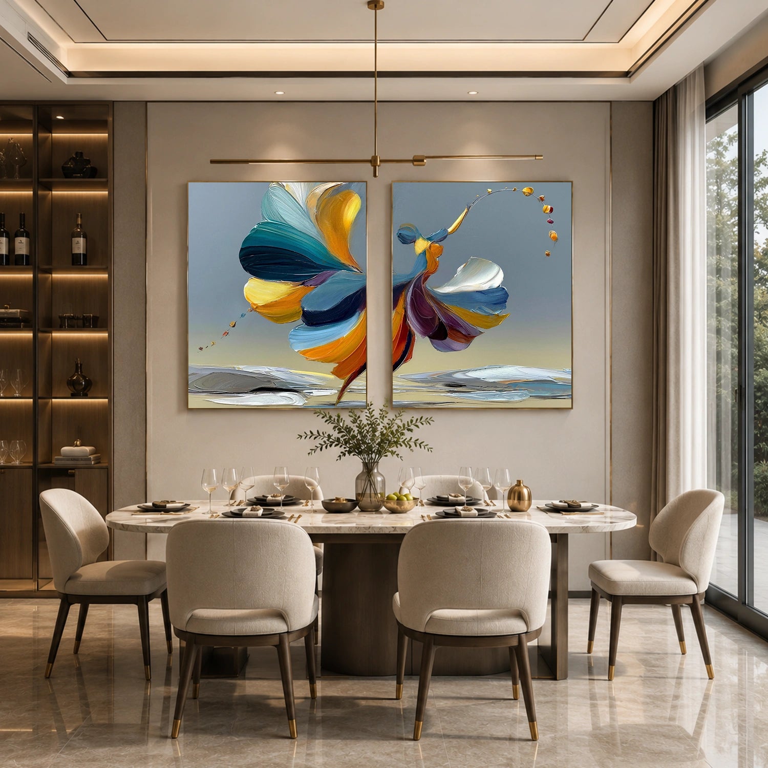 Abstract Portrait Wall Art Set of 2 #LA077