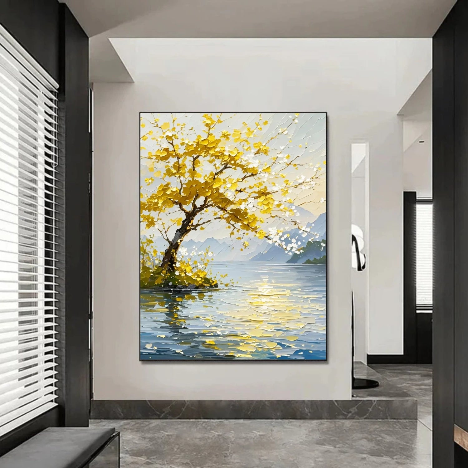 Abstract Flower And Tree Textured Canvas Art #MF096