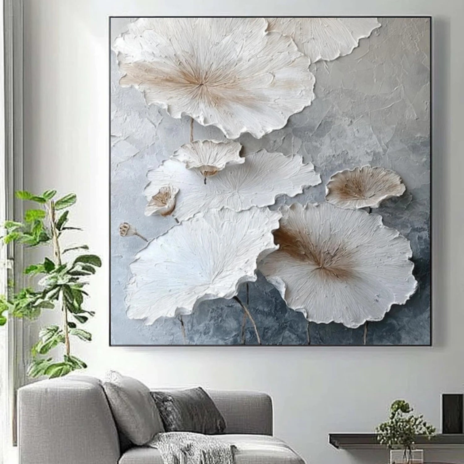 Abstract Flower And Tree Textured Canvas Art #MF178