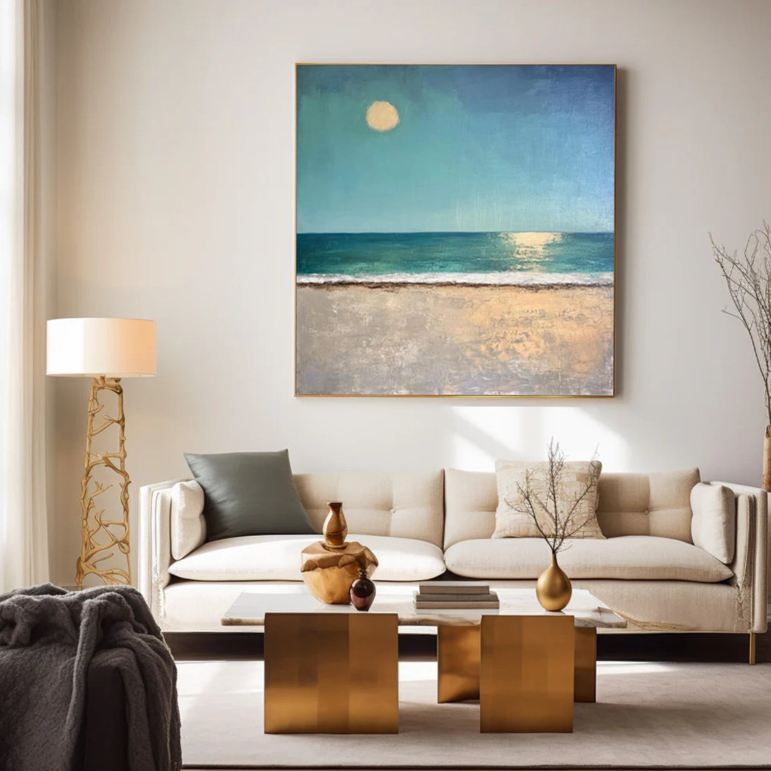 Abstract Ocean And Sky Canvas Art #OC148
