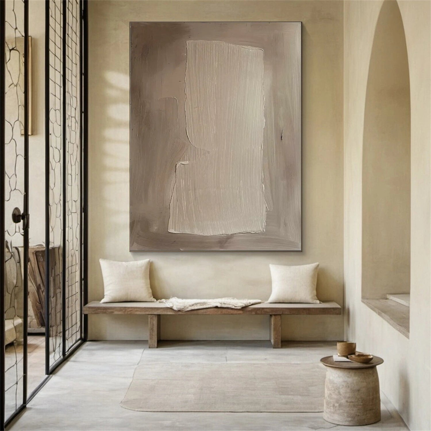 Beige and Brown Abstract Wall Art #VA116