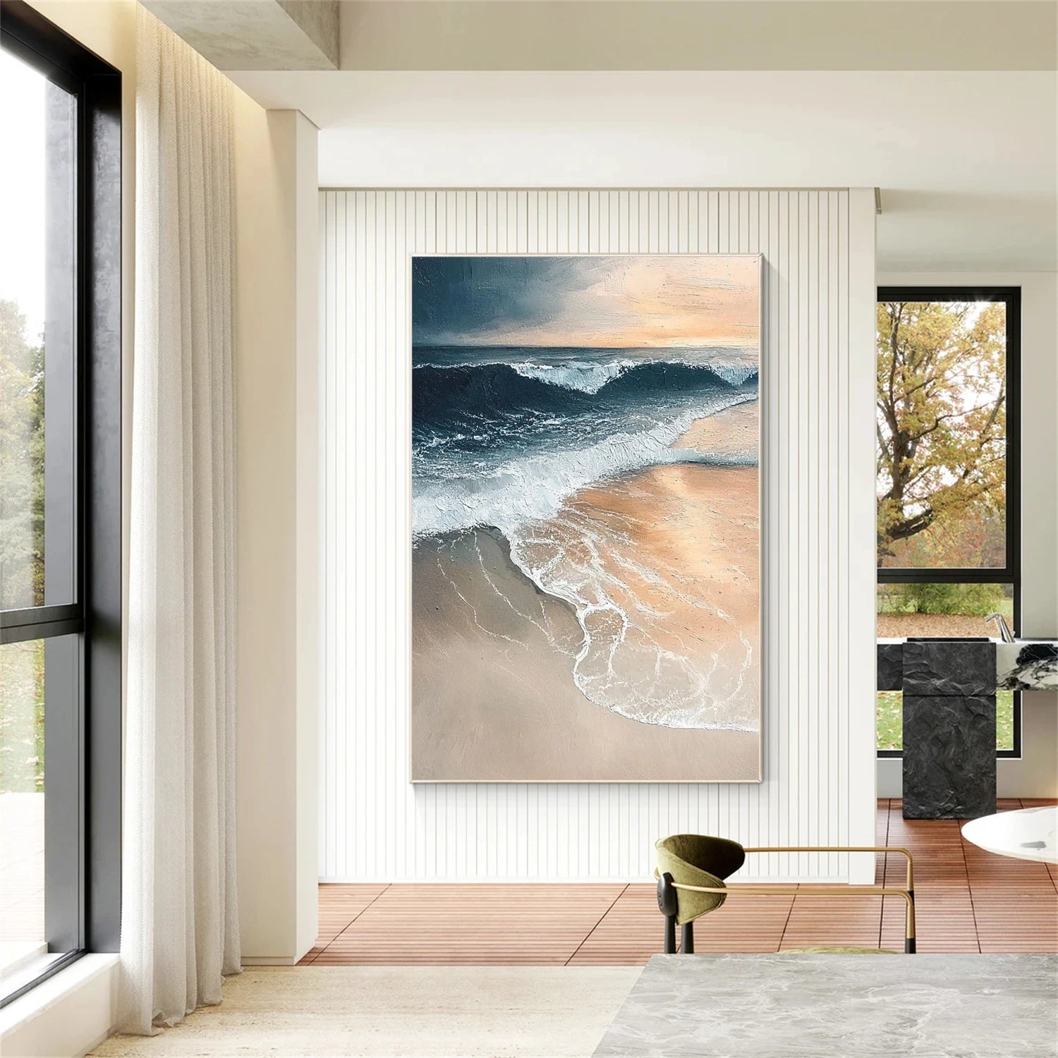 Abstract Ocean And Sky Canvas Art #OC171