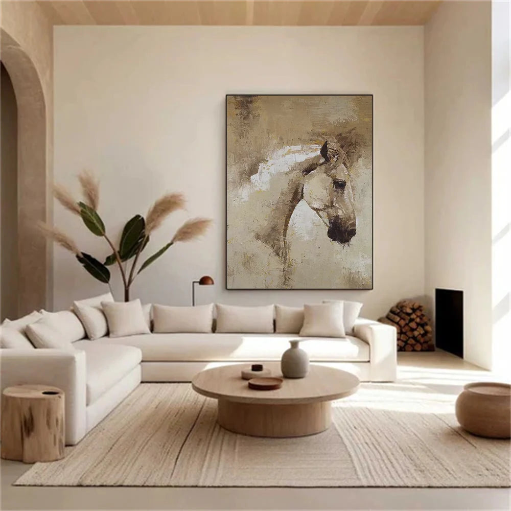 Abstract Animal Horse Canvas Art #DW027