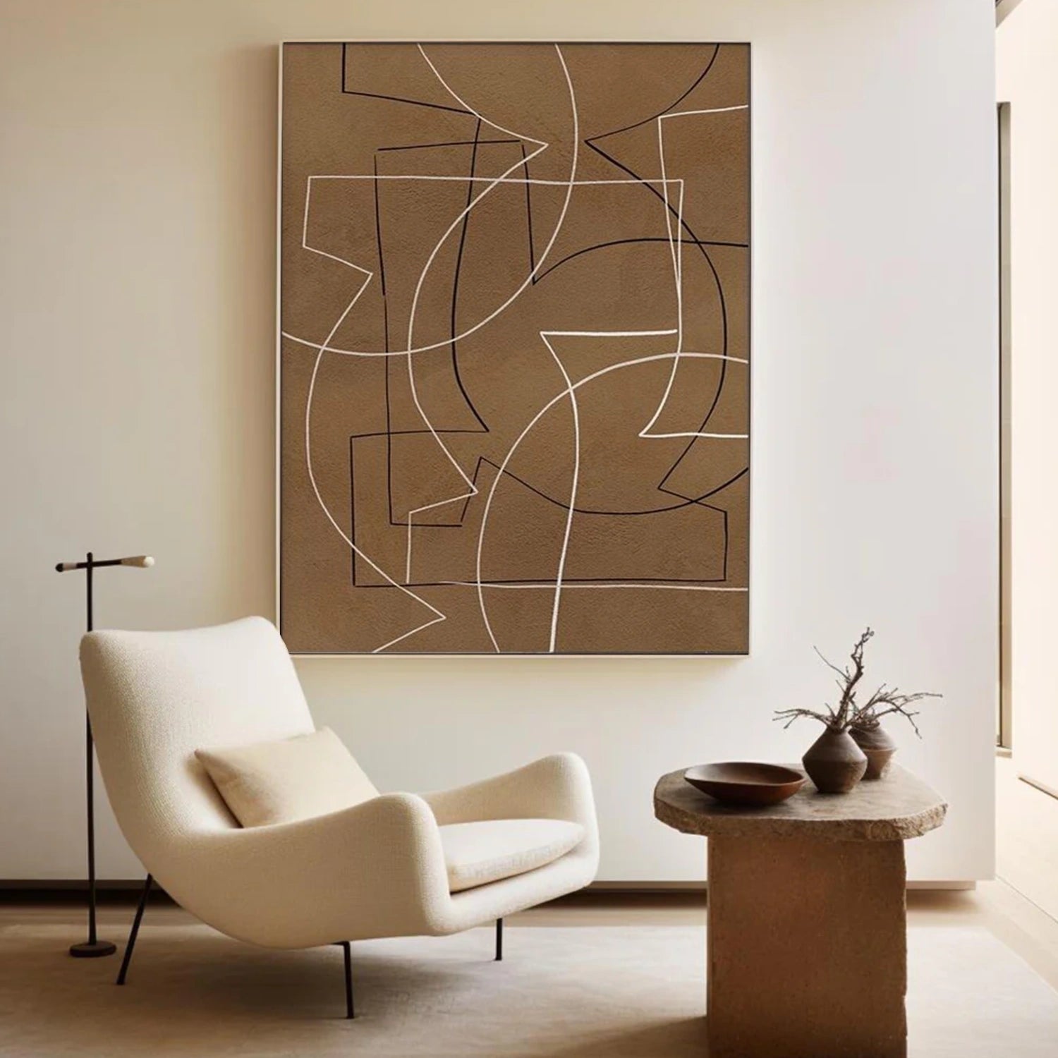 Brown Minimalist Canvas Art #WM099