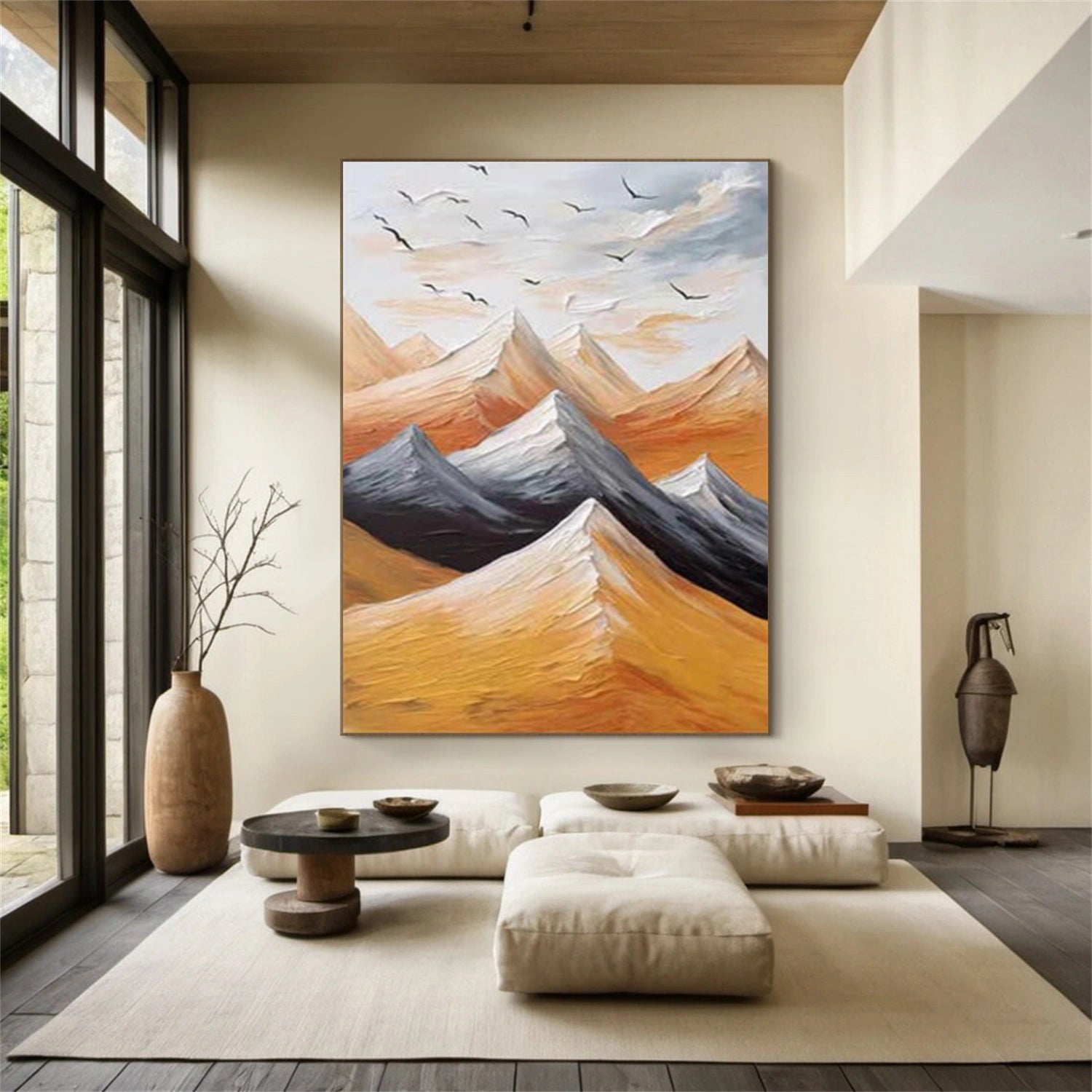 Abstract Mountain Textured Canvas Art #BT088