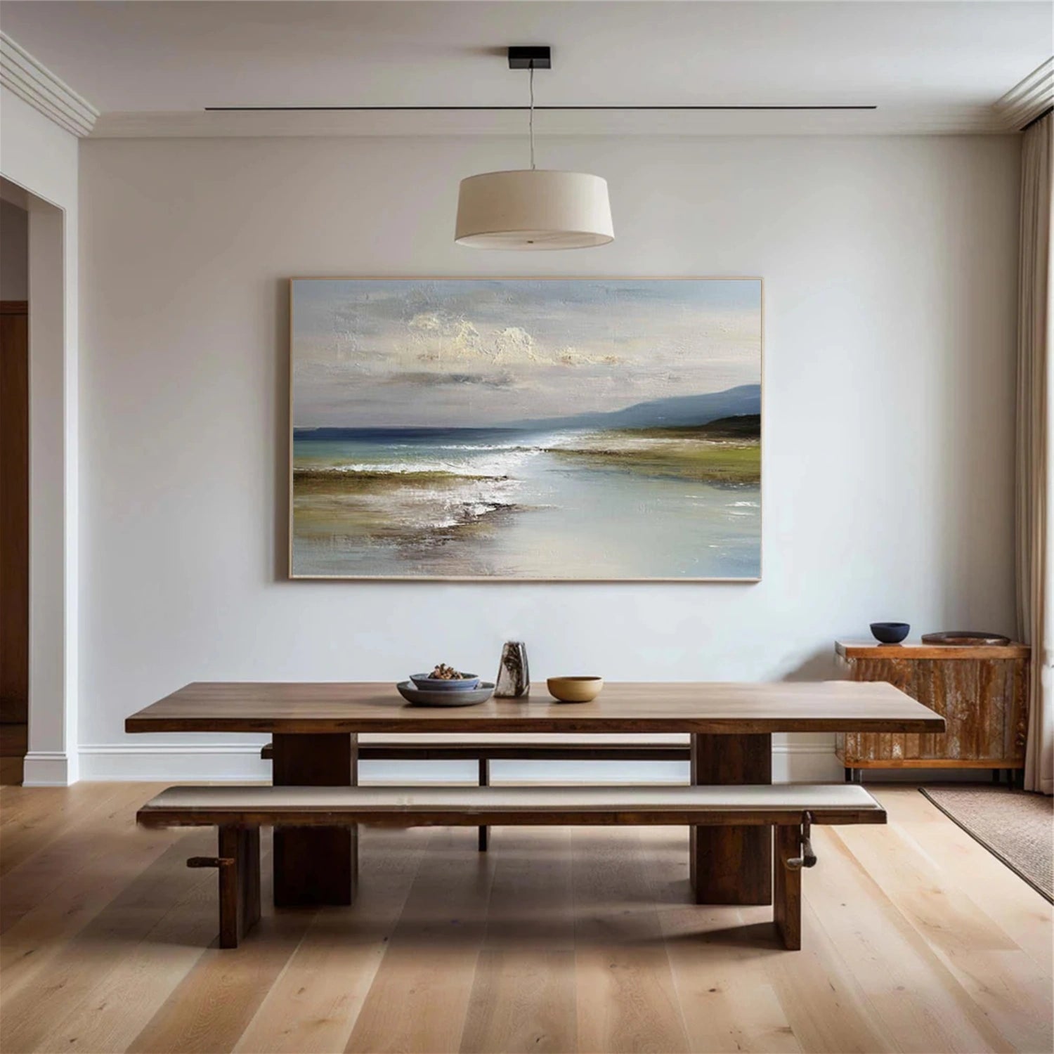 Abstract Ocean And Sky Canvas Art #OC134