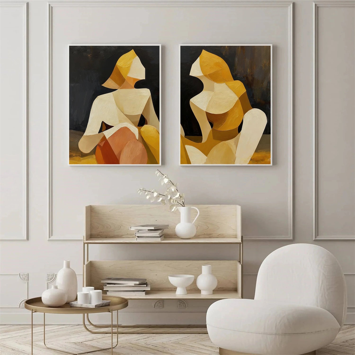 Abstract Portrait Wall Art Set of 2 # LA041