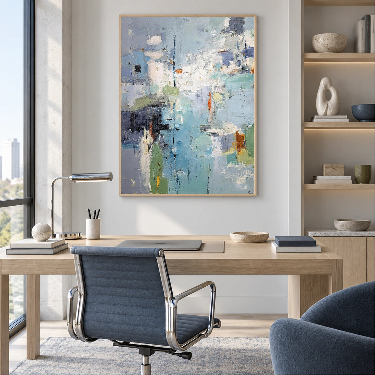 Blue Abstract Wall Art #VA340