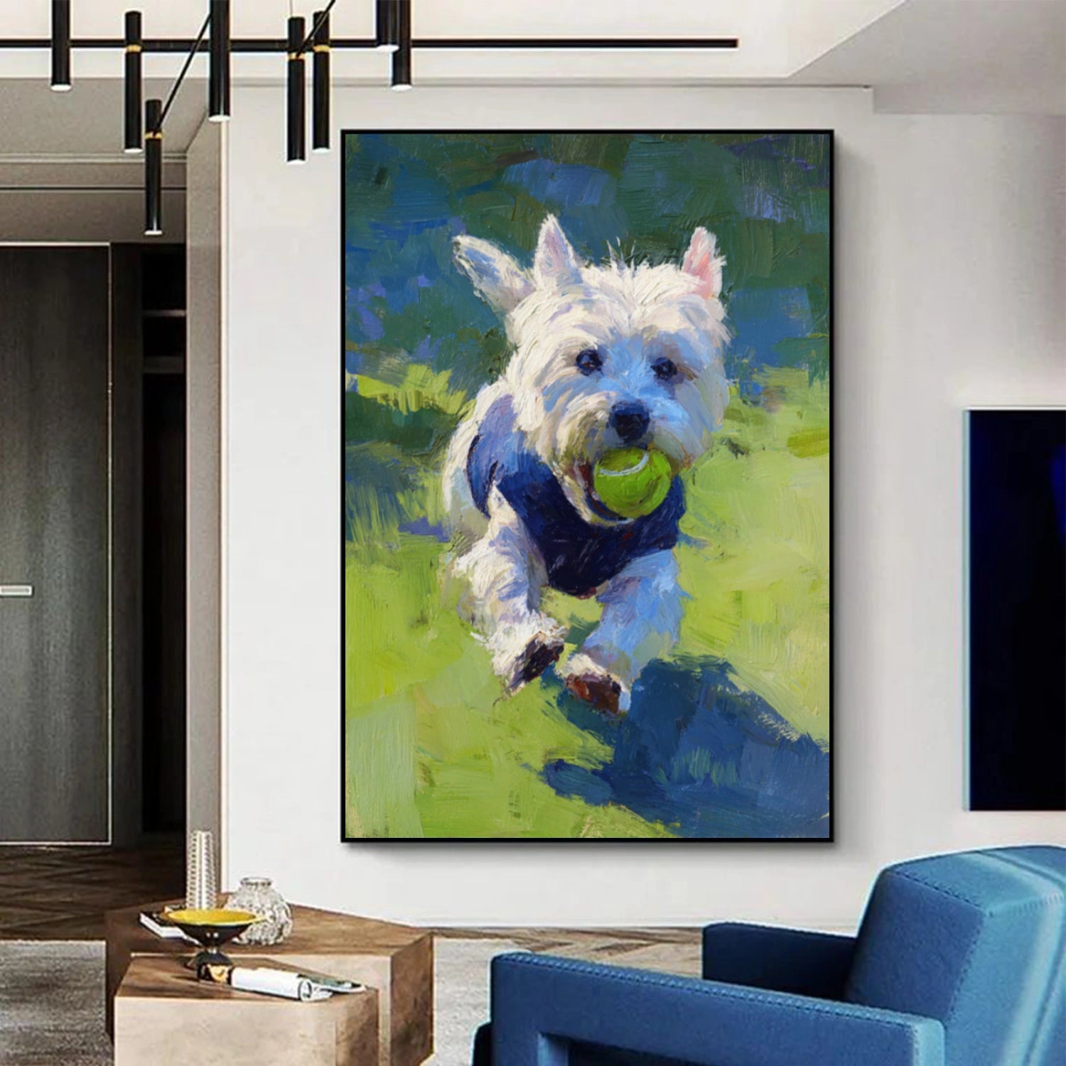 Abstract Animal Dog Canvas Art #DW128