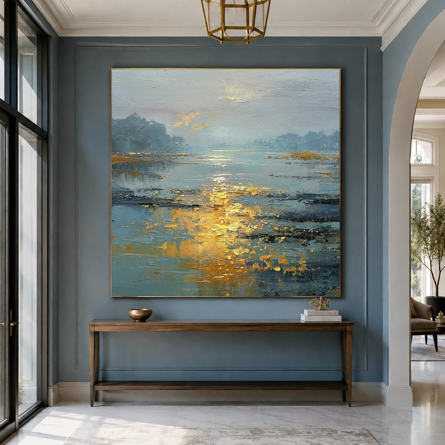 Abstract Ocean And Sky Canvas Art #OC205