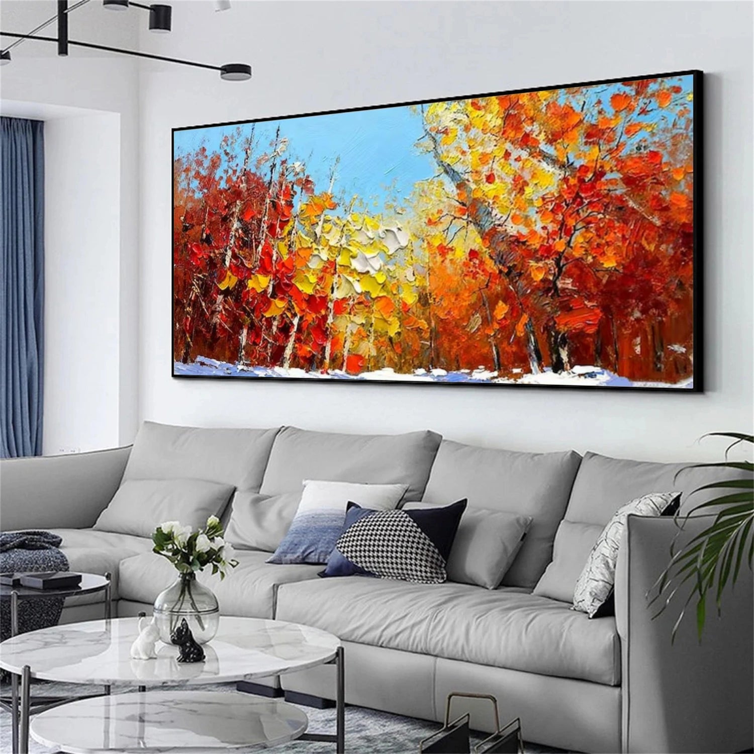 Abstract Flower And Tree Textured Canvas Art #MF113