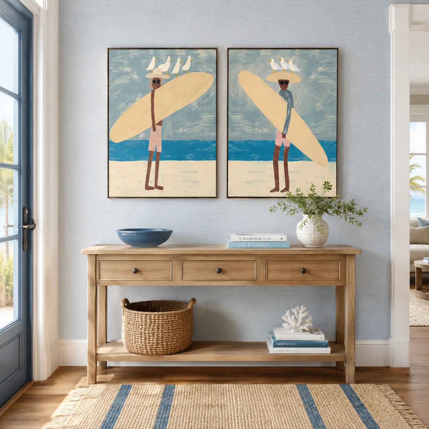 Surfing Sports Canvas Painting Set of 2 #PB092