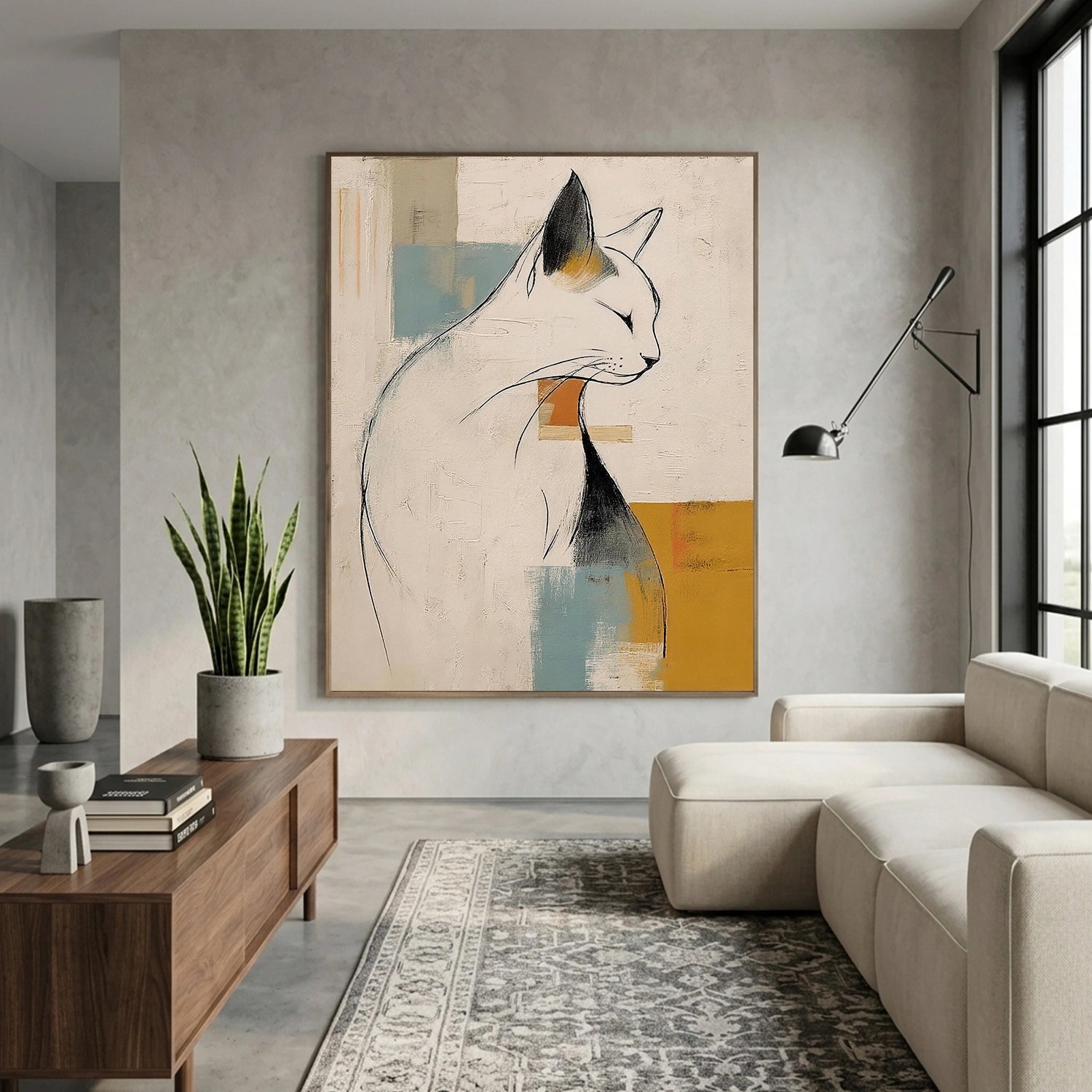 Abstract Animal Cat Canvas Art #DW145
