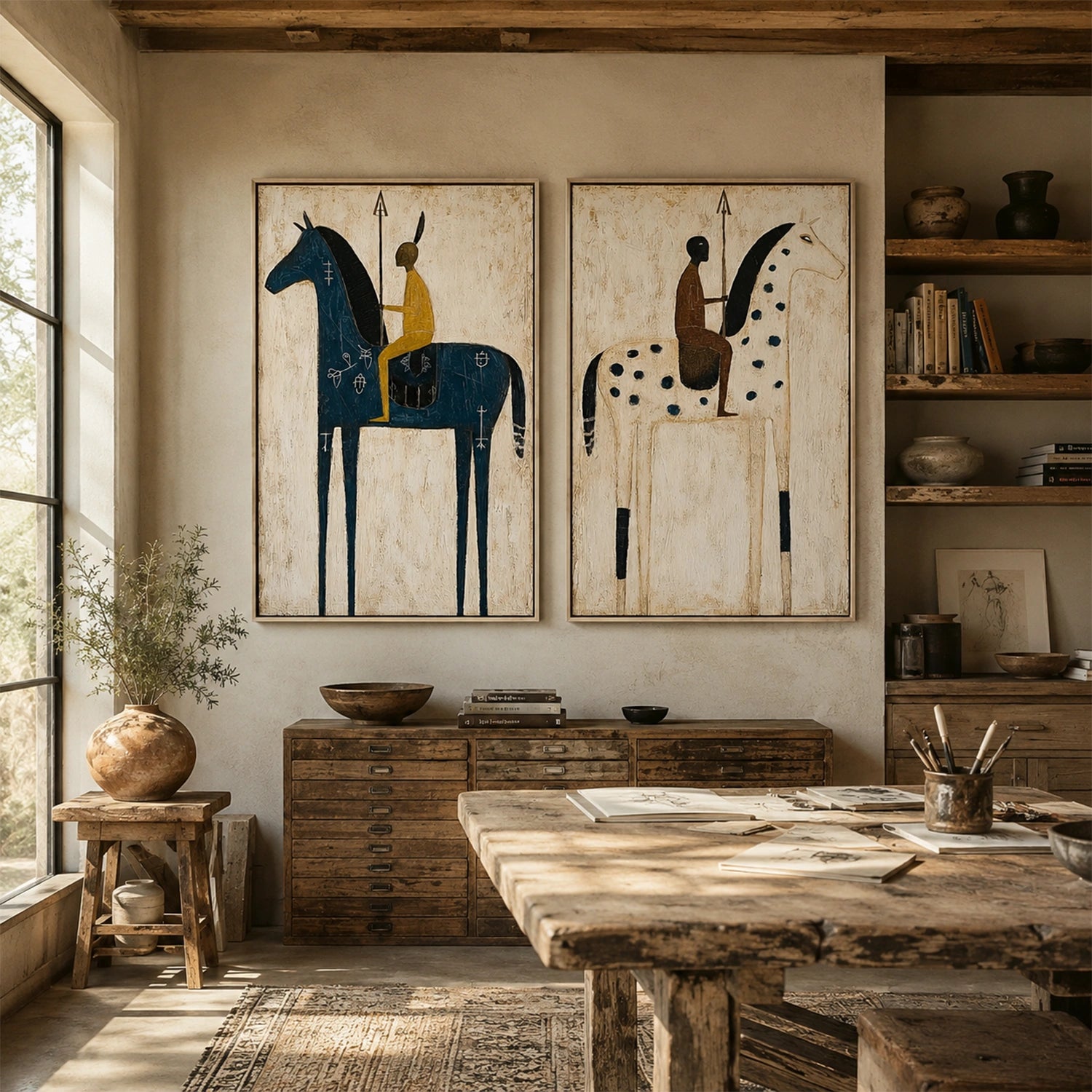 Western Figurative Art Set of 2 #AM115