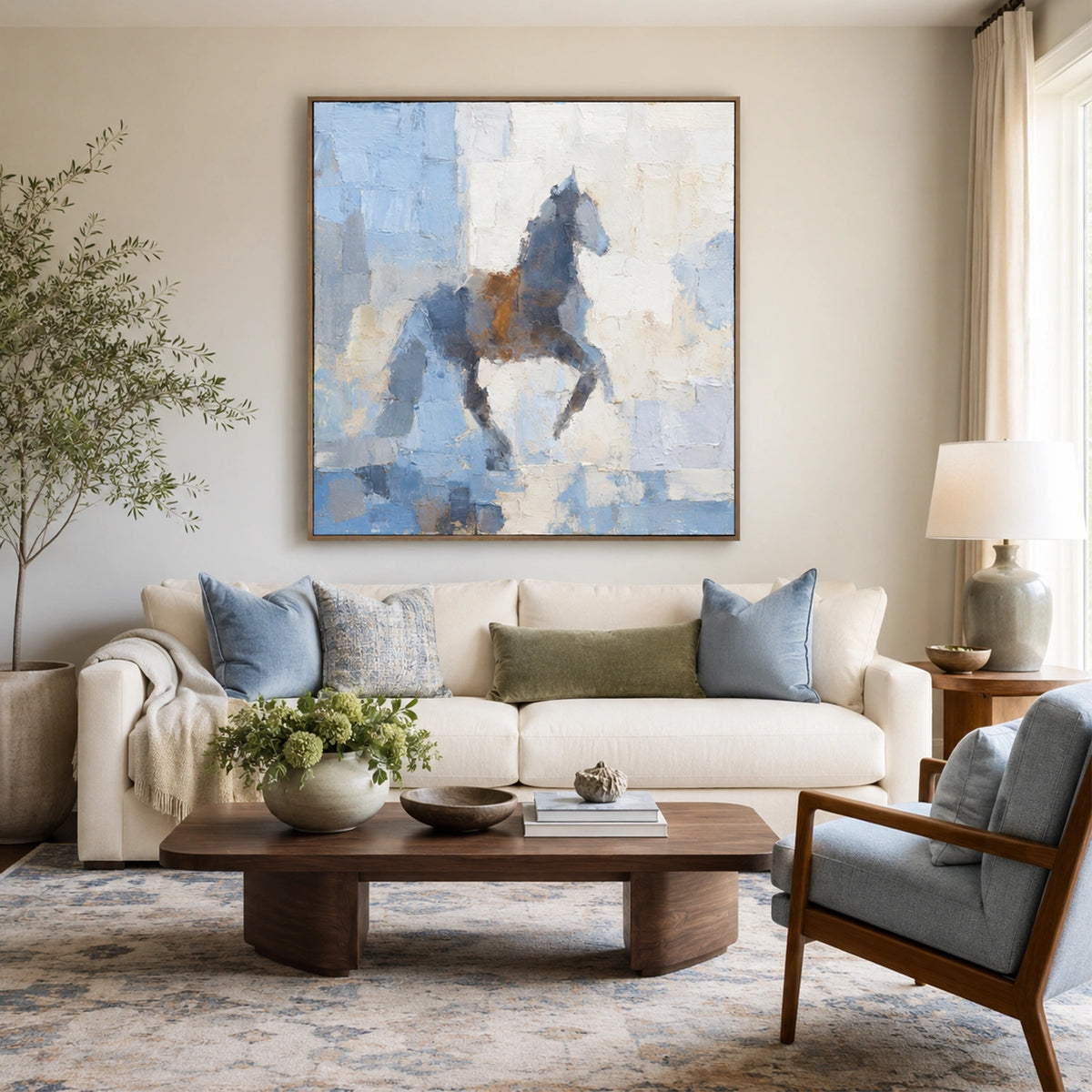 Abstract Animal Horse Canvas Art #DW154