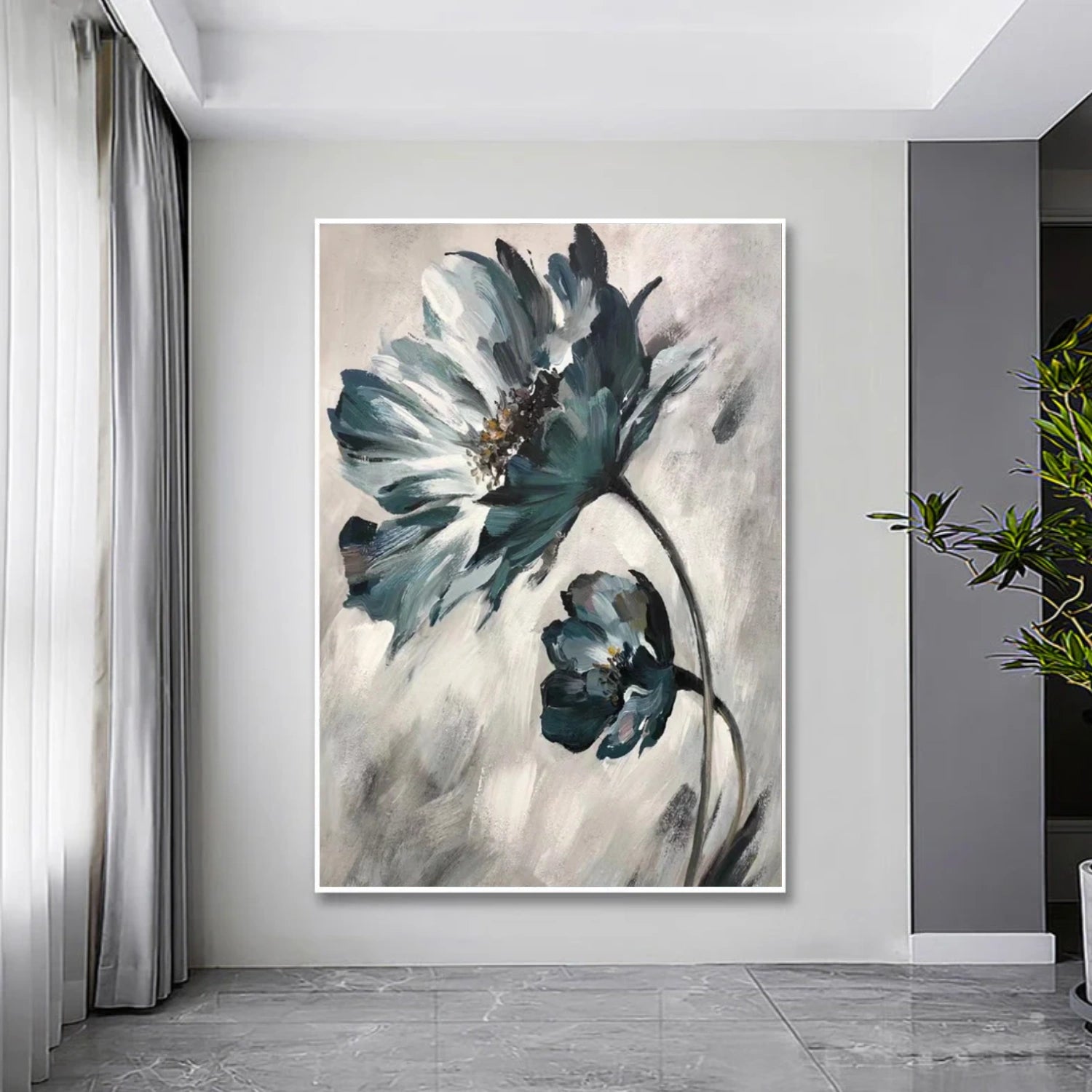 Minimalist Flower And Tree Canvas Art #MF121