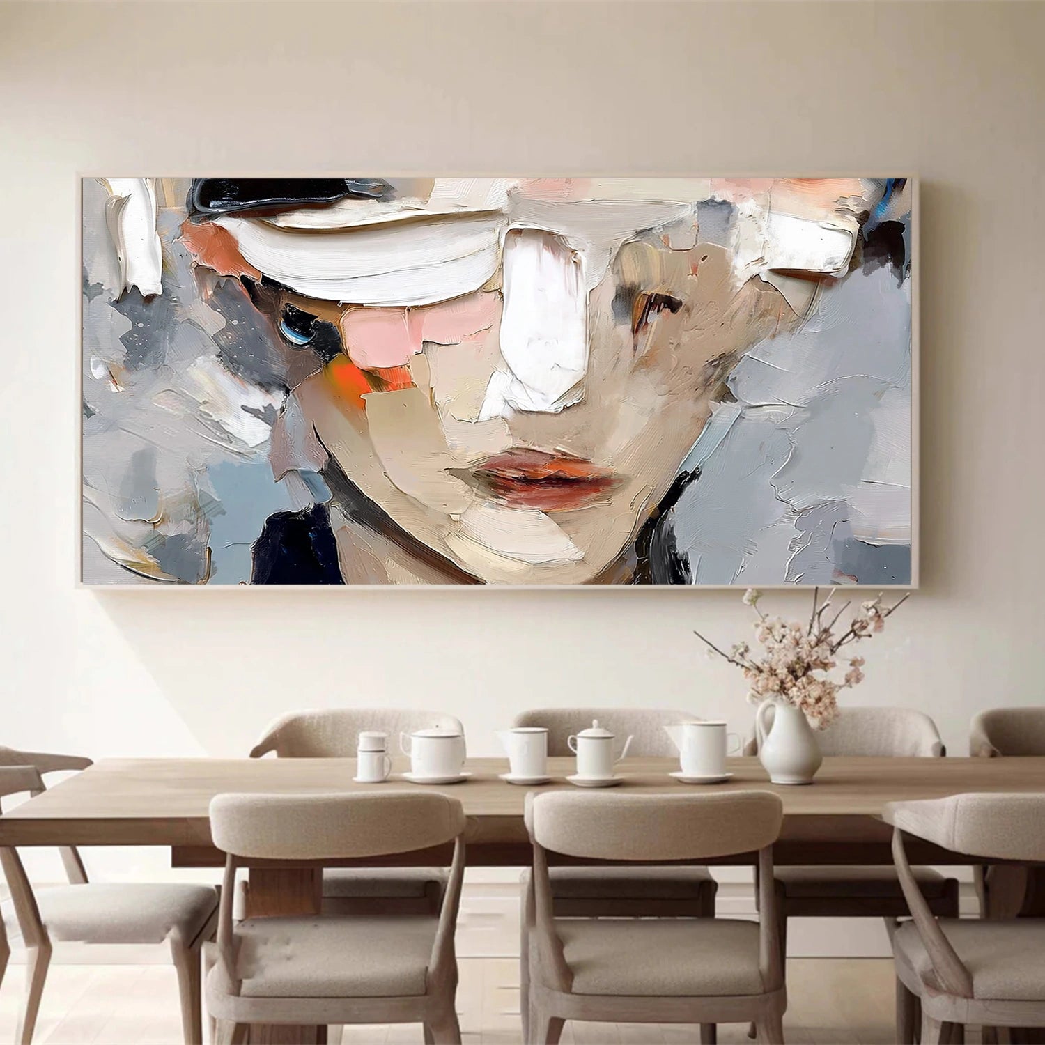 Abstract Portrait Textured  Wall Art #LA073