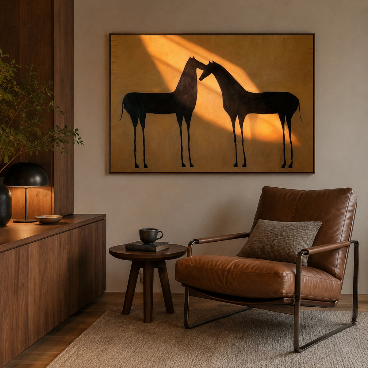 Abstract Animal Horse Canvas Art #DW157