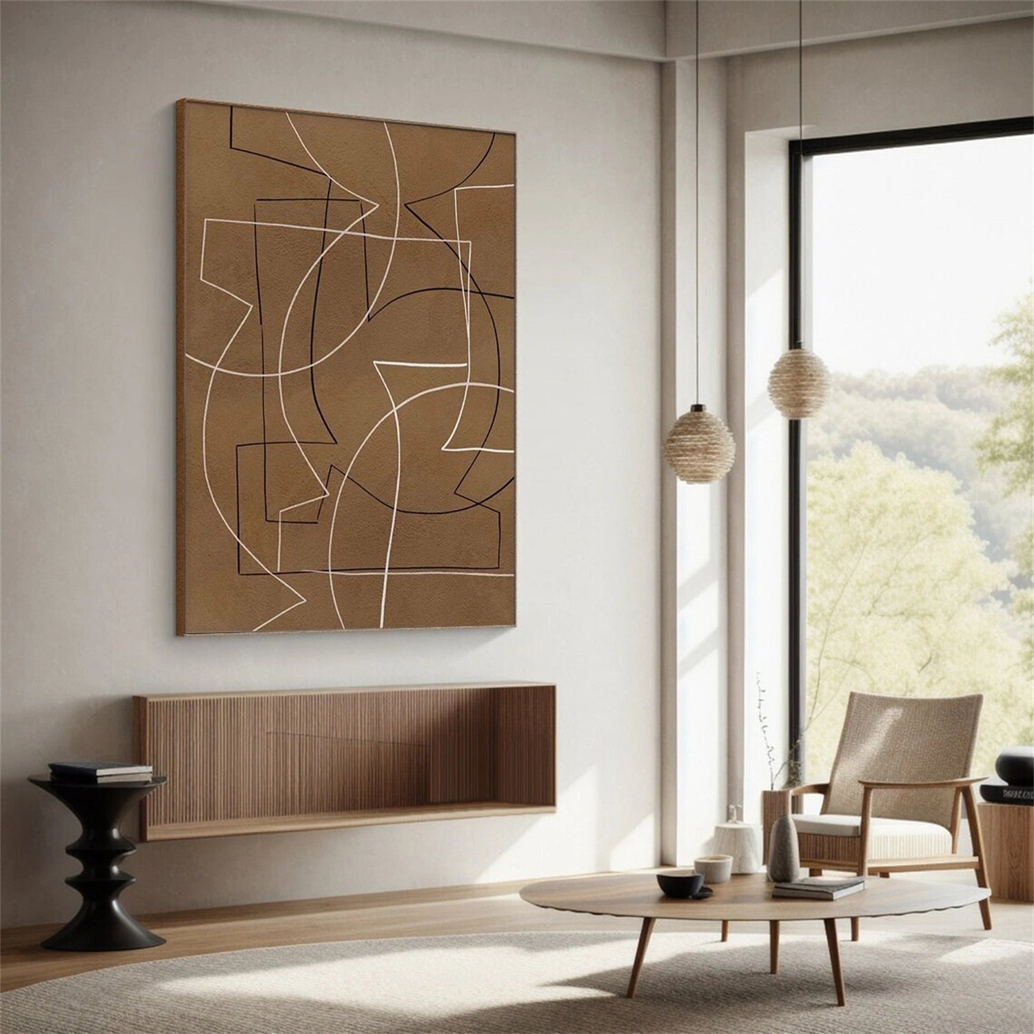 Brown Minimalist Canvas Art #WM099