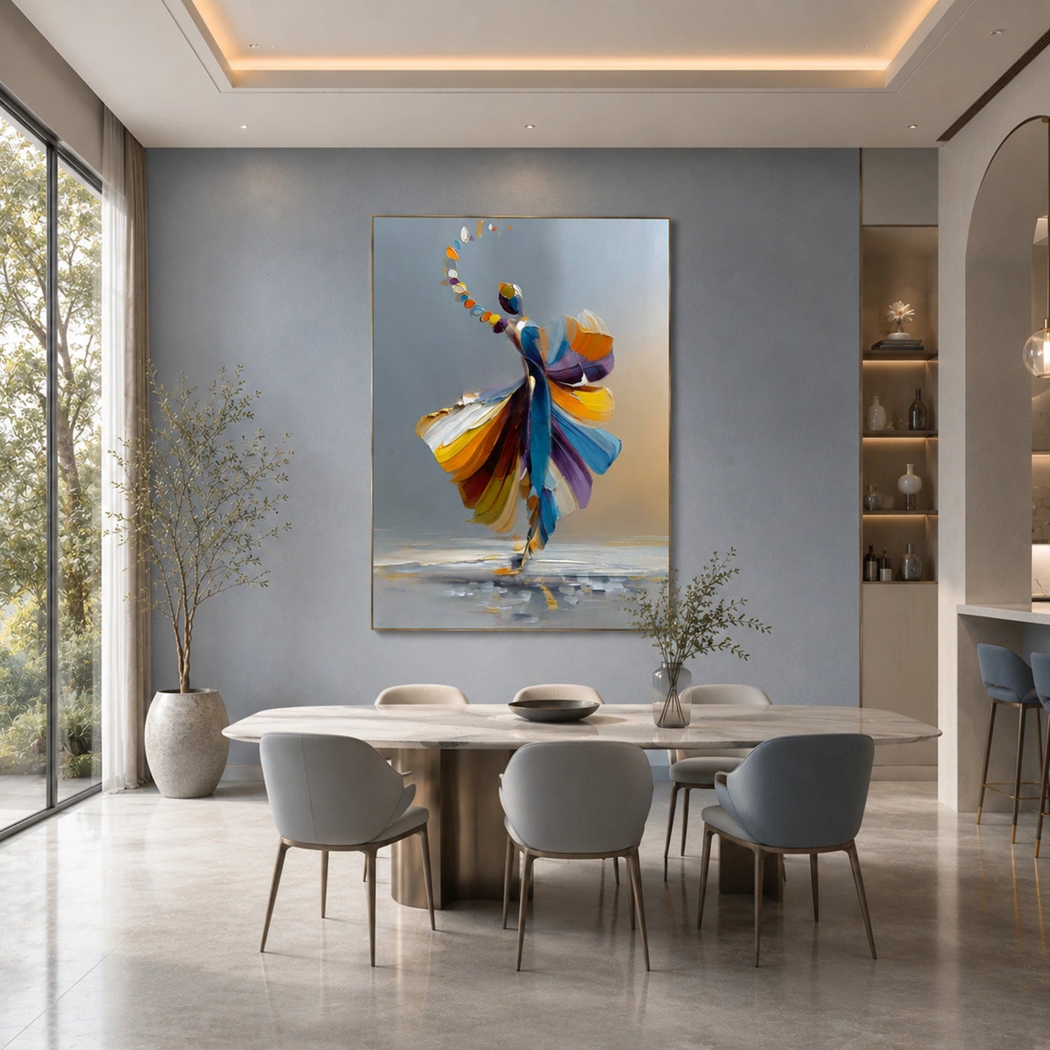 Abstract Portrait Textured  Wall Art #LA079