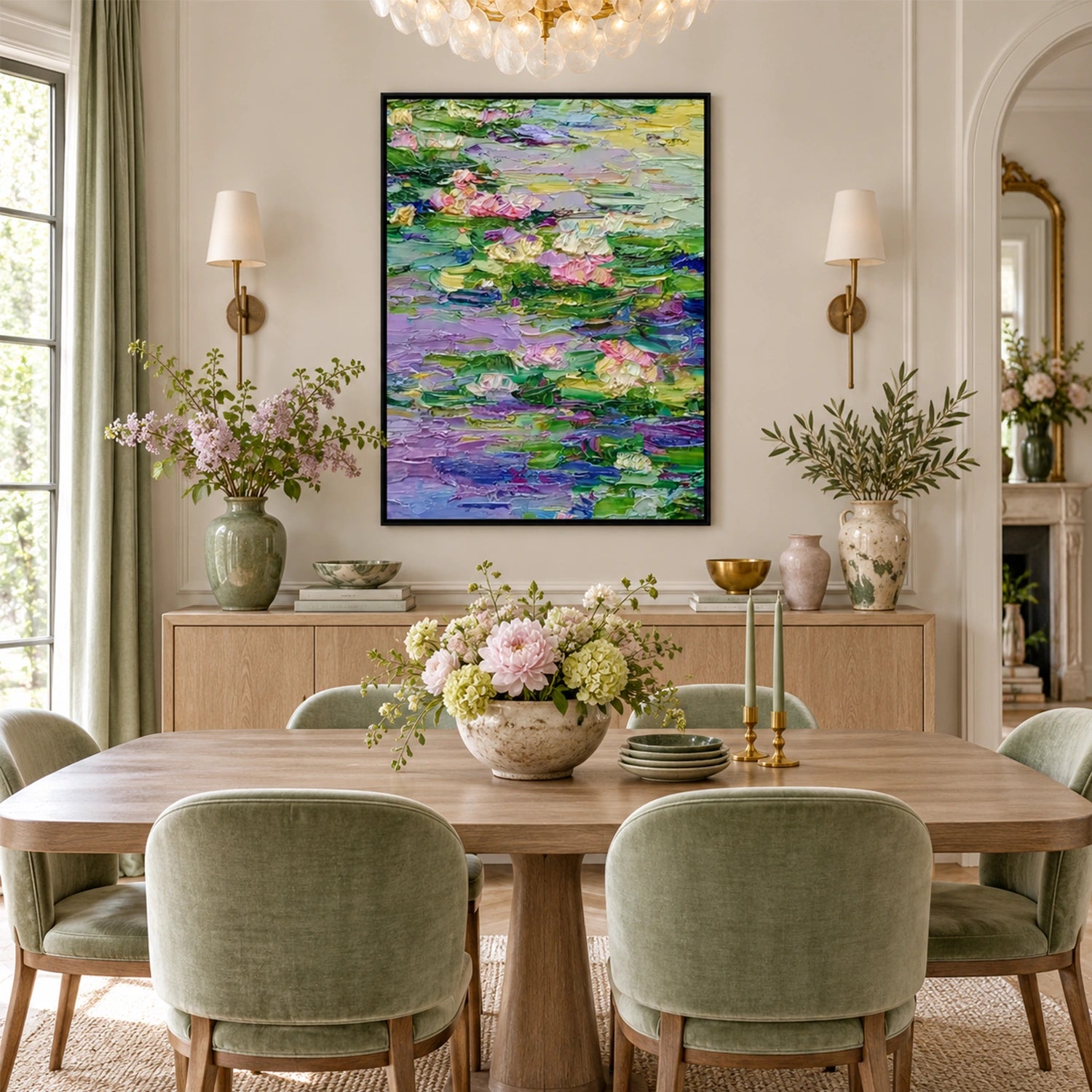 Abstract Flower And Tree Textured Canvas Art #MF221