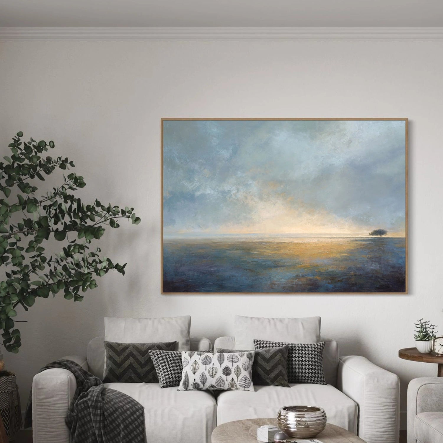 Abstract Ocean And Sky Canvas Art #OC176