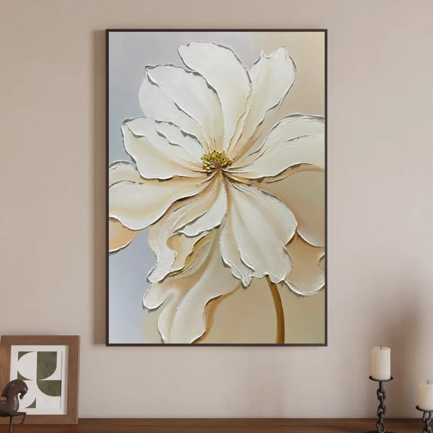 Minimalist Flower And Tree Textured Canvas Art #MF077