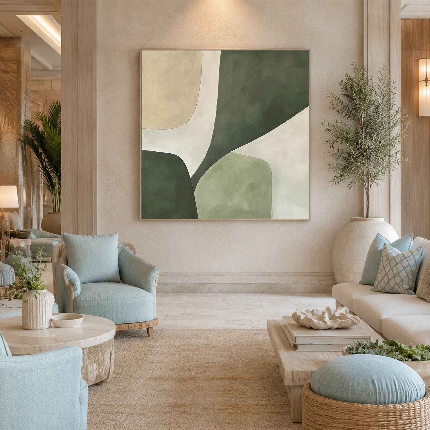 Green Minimalist Canvas Art #WM158