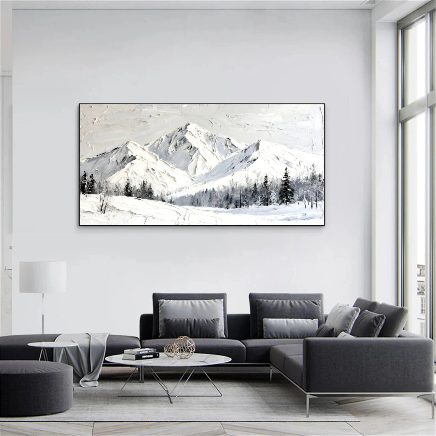Minimalist Mountain Textured Canvas Art #BT049
